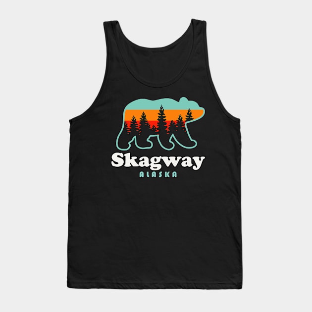 Skagway Alaska Travel Retro Bear Mountains Tank Top by PodDesignShop